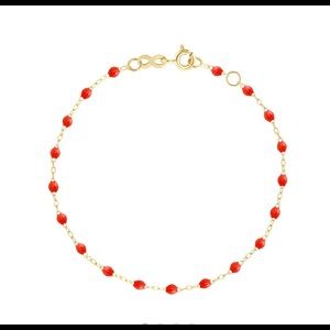 18K Yellow Gold Bracelet with Neon Orange Resin